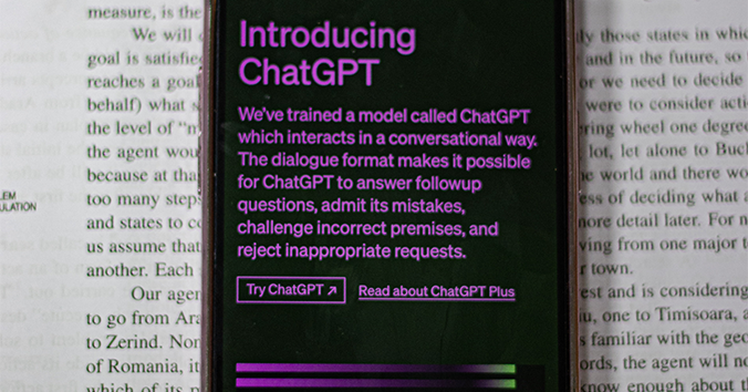 Phone with ChatGPT open