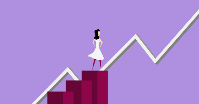 Woman looking at data